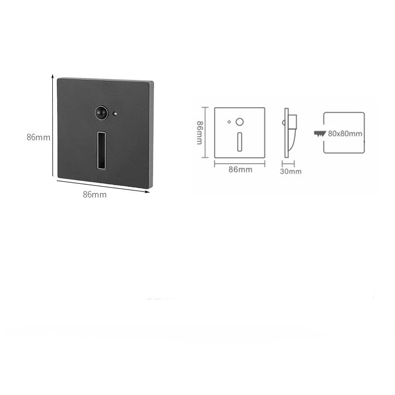 Recessed Intelligent Sensor Footlights Concealed Installation Corridor Aisle