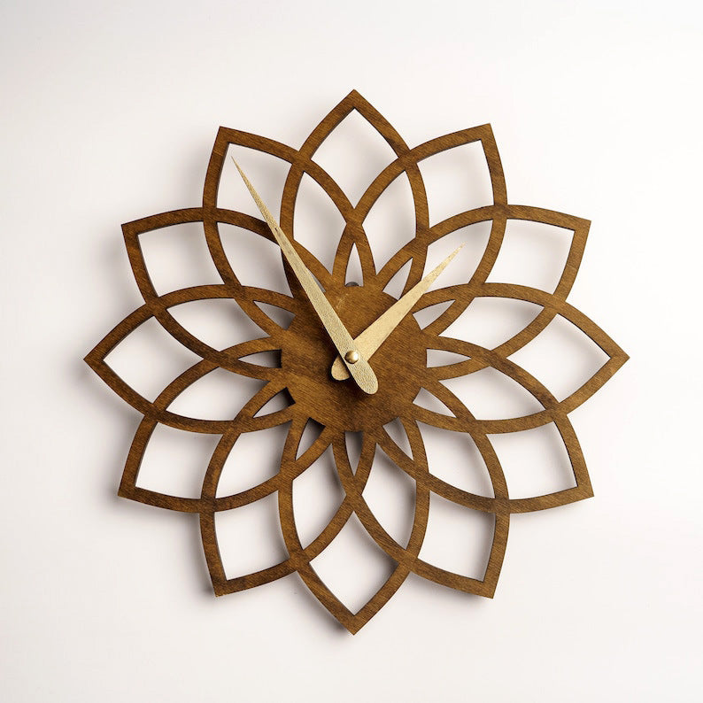 Modern Contemporary Decorative Wall Floral Clock