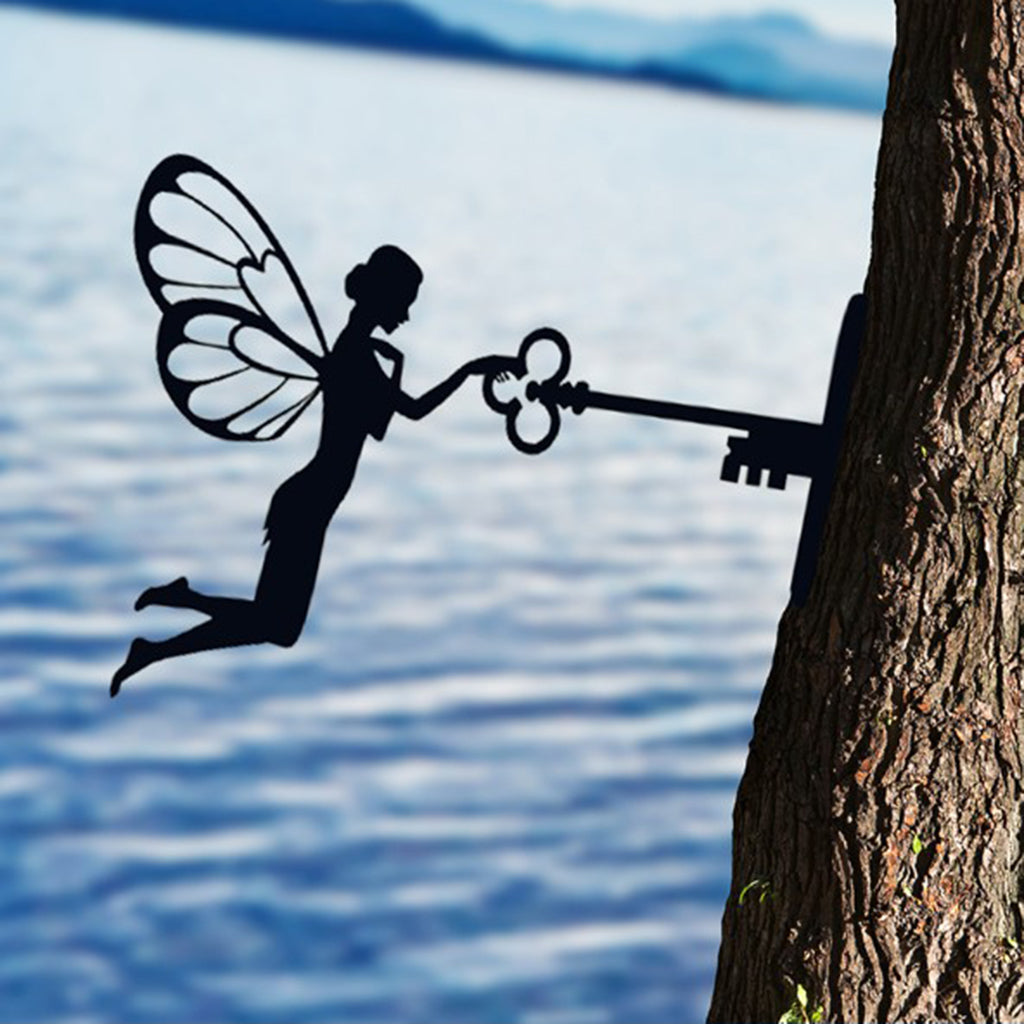 Garden Pile Metal Fairy Silhouette Ornament Home Decor Lawn Backyard