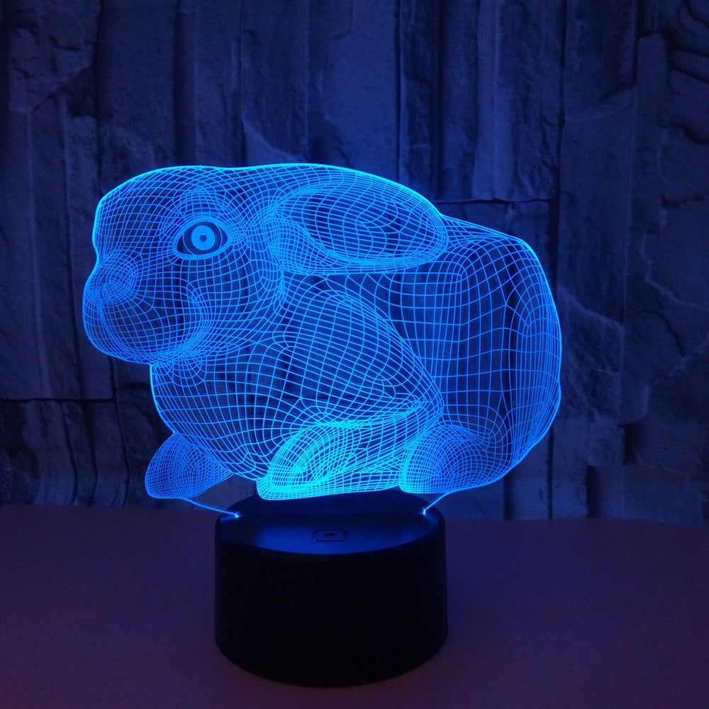 Foreign Trade New Rabbit 3D Night Light Touch Remote Control