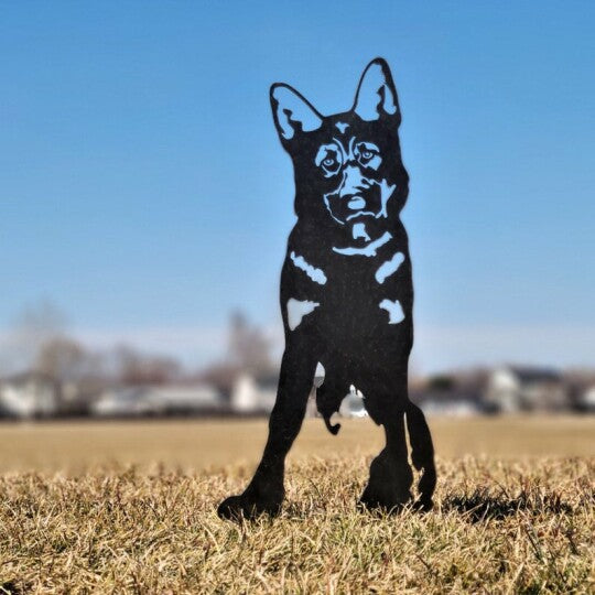 Metal Dog Silhouette Garden Yard Decoration