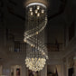 Duplex Staircase Long Rotating Spiral Crystal Chandelier