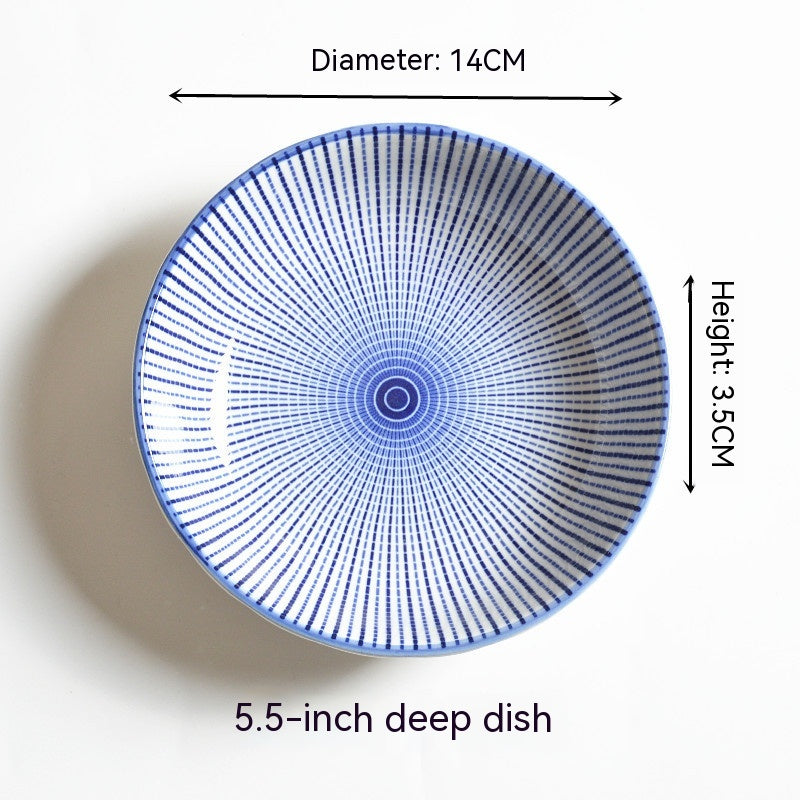 Underglaze Round Plate Ceramic Household Creative Seasoning Saucer Dish