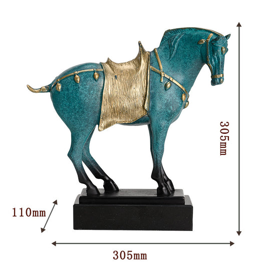 Pure Copper Horse Decoration Sancai