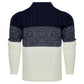 Men's Casual Color Block Long Sleeve Cable Knit Pullover Sweater