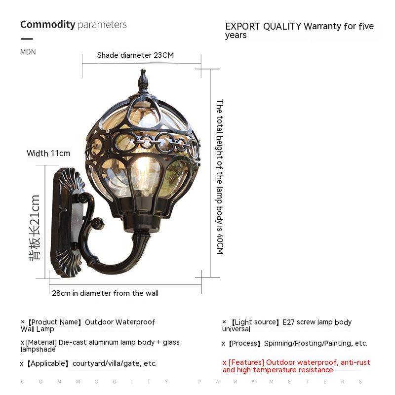 Waterproof Balcony Courtyard Living Room Bedroom Stairs Corridor Aisle Wall Lamp