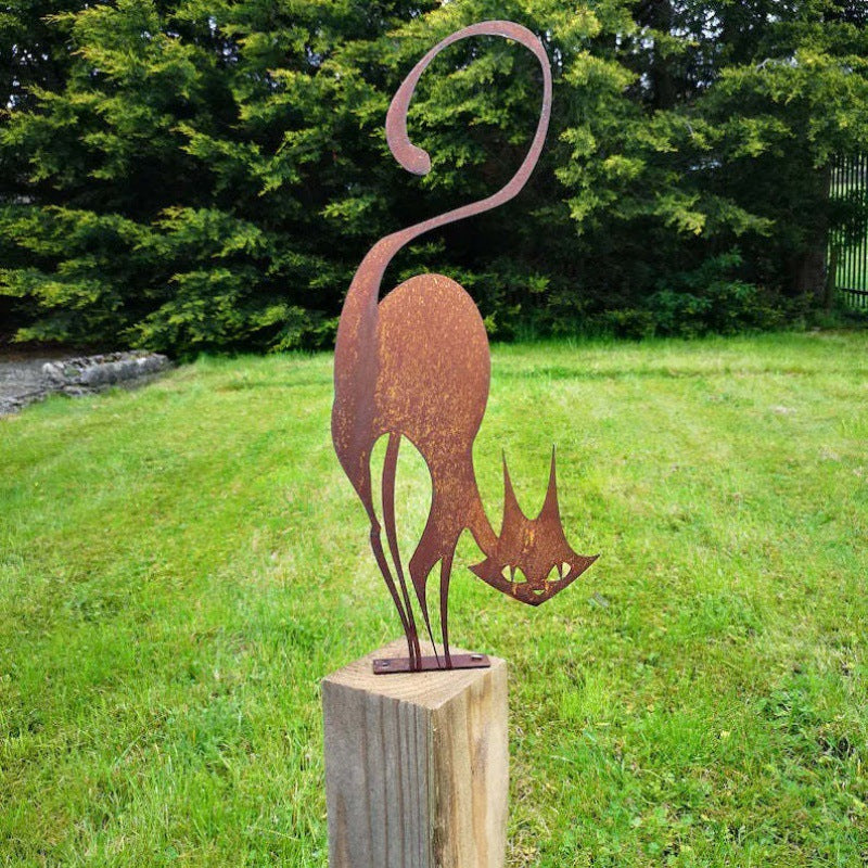 Metal Cat Fence Decoration Ornaments