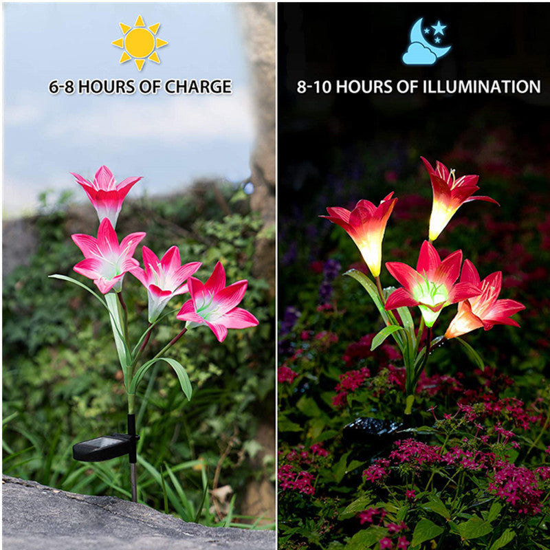 Solar Lily Flower Lights LED Solar Garden Light Lawn Light Landscape Light Waterproof Flower Light