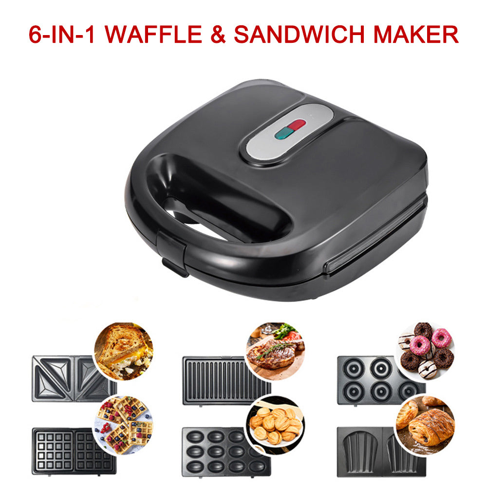 6-in-1 Waffle Maker EU Plug Sandwich Maker Grill