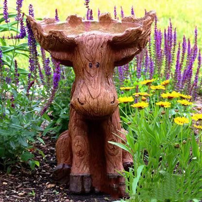 Outdoor Courtyard Moose Statue Feeder Ornaments