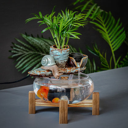 Small Desktop Water Fountain Living Room Fish Tank