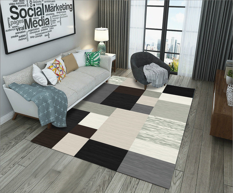 black gray beige brick style modern office luxury home design living room area rug carpet