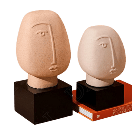 European Ceramic Human Face Modern Art Sculptures - Home Decor Gifts and More