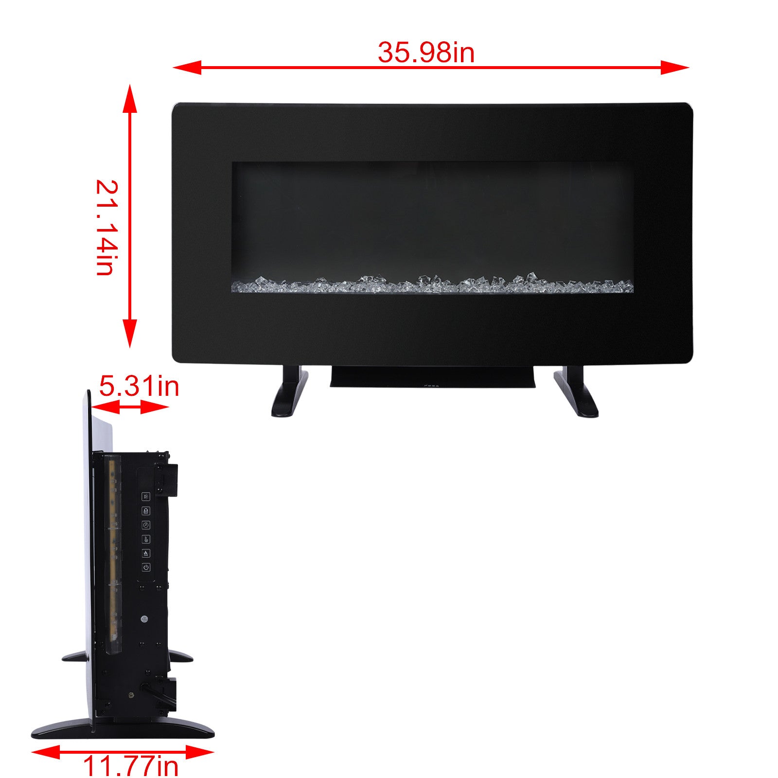 36 Inch Electric Fireplace With Timer,Adjustable Flame Color And Effects | Decor Gifts and More