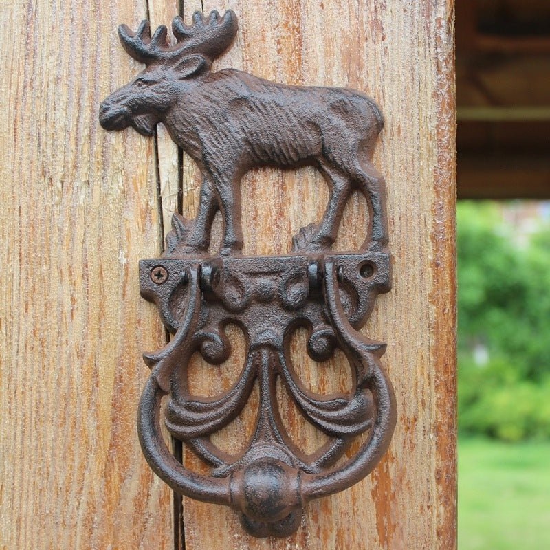 European Retro Nostalgic Cast Iron Crafts Retro Elk Door Knock | Decor Gifts and More