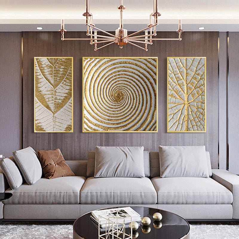 Set Of Luxury Abstract Golden Canvas Wall Art | Decor Gifts and More