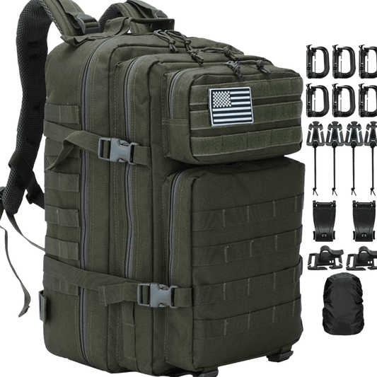 Waterproof High Capacity 45L 900D High Density Oxford Military Tactical Backpack +16 PC Bag Kit - Home Decor Gifts and More