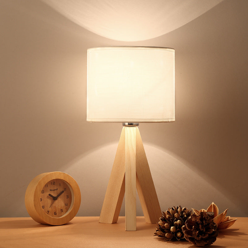 modern minimalist bedside wooden art led eye protection table lamp