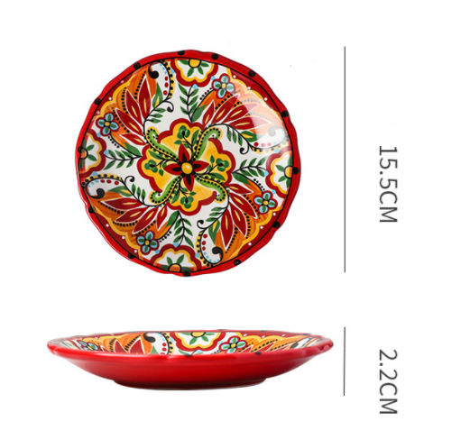 Underglaze Ceramic Tableware Bohemian Household Dishes | Decor Gifts and More