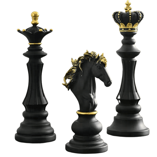 Hand Painted King Queen Chess Piece Figure Statue Collection - Home Decor Gifts and More