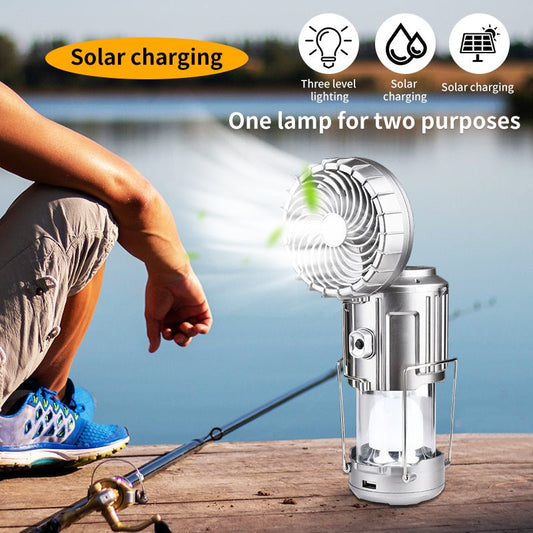 Solar Electric Fan Life Waterproof Panel Charging Double Switch Barbecues Camping Solar Electric Fan For Climbing | Decor Gifts and More