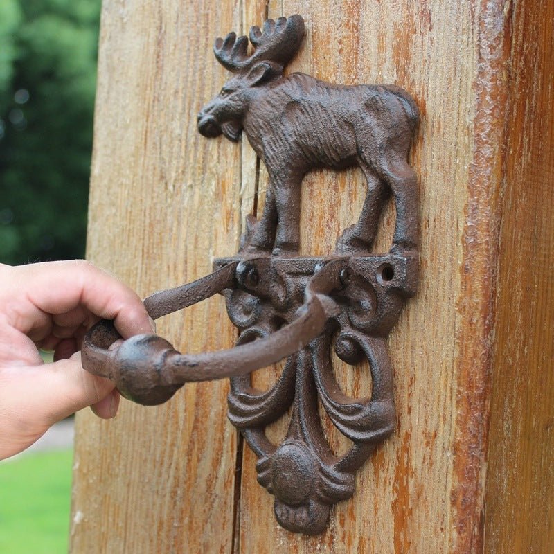 European Retro Nostalgic Cast Iron Crafts Retro Elk Door Knock | Decor Gifts and More