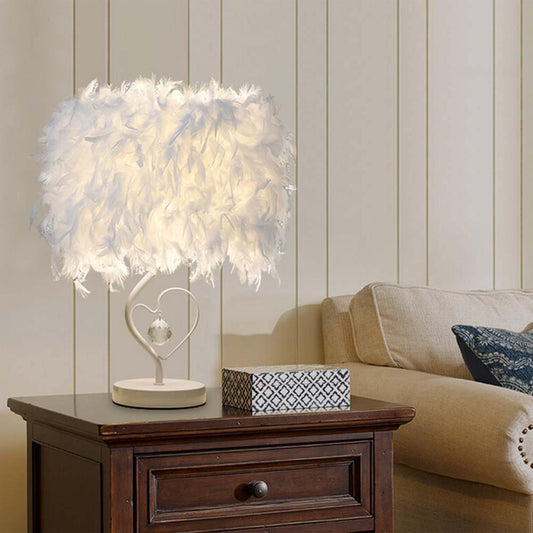 LED Feather Heart Wing Crystal Bedside Table Lamp | Decor Gifts and More