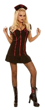 Elegant Moments SB EM-9694, Gothic Nurse 4PC Costume, also in Plus Sizes L Black | Decor Gifts and More
