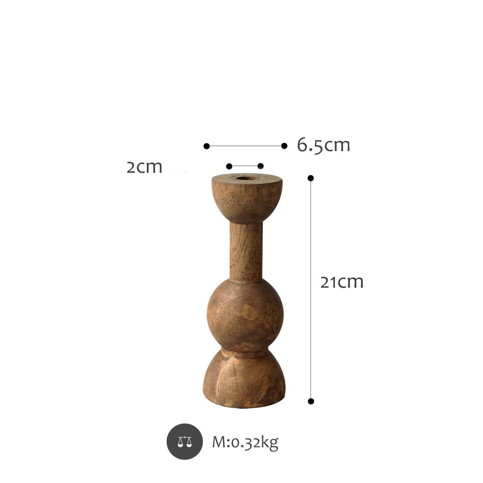 Log Mori Series Candlestick Old Soft wood | Decor Gifts and More