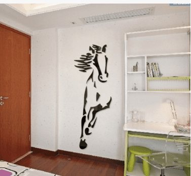 Crystal Wall Sticker Acrylic Wall Decoration Running Horse Waterproof Environment Friendly