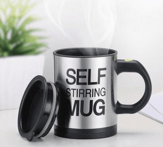 Automatic Stirring Glass Lazy Electric Mug Stainless Steel Electric Rotating Coffee Cup | Decor Gifts and More