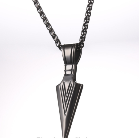 European America jewelry men stainless steel spear necklace with chain | Decor Gifts and More