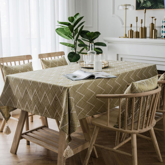 Waterproof wave triangle jacquard tablecloth | Decor Gifts and More