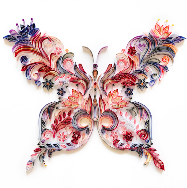 20 Inch Butterfly Quilling Illustration Material Pack Slot | Decor Gifts and More