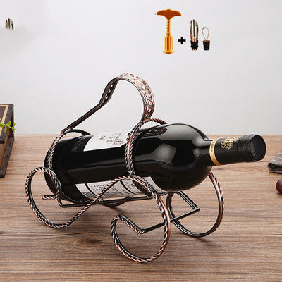 Wrought Iron Wine Rack European Ornaments