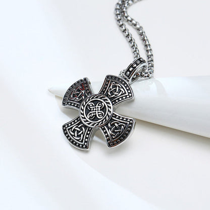 Stainless Steel Viking Cross Pendant Steel Color | Decor Gifts and More