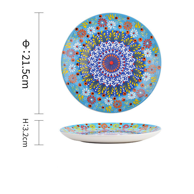 Underglaze Ceramic Tableware Bohemian Household Dishes | Decor Gifts and More