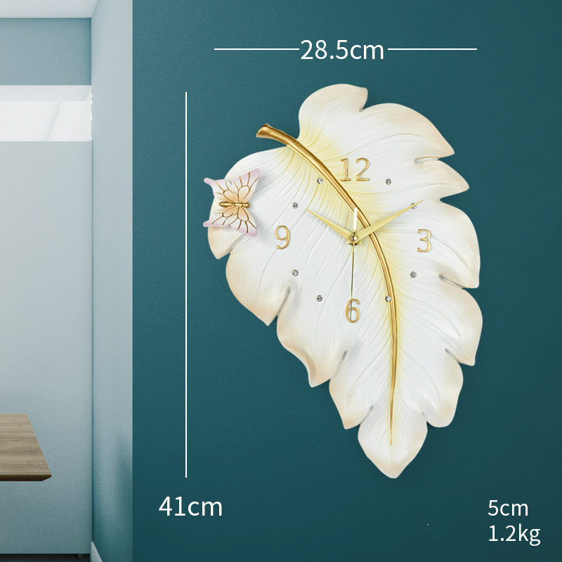 Modern European Emulated Gold Leaf Luxury Wall Clock
