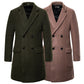 Double-breasted casual woolen coat men's woolen trench coat | Decor Gifts and More