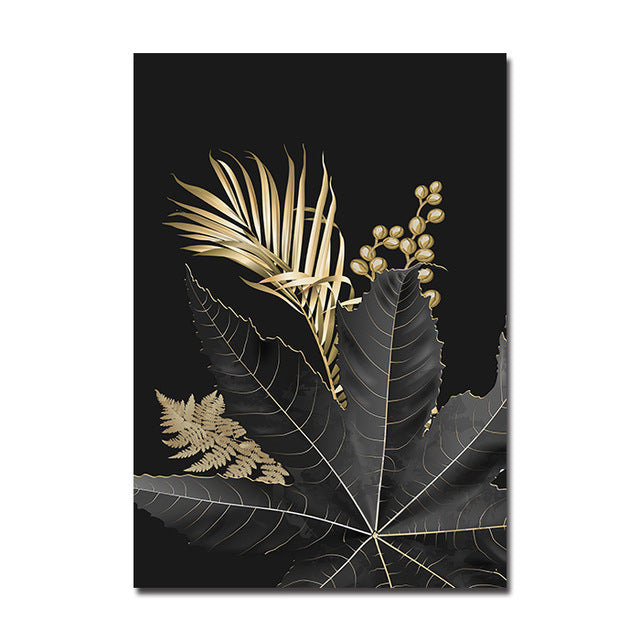 Golden leaf canvas decorative painting | Decor Gifts and More