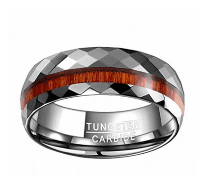 Tungsten steel ring cut flower parquet | Decor Gifts and More