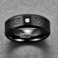 Electroplated Polished Diamond Carbon Fiber Tungsten Steel Ring | Decor Gifts and More