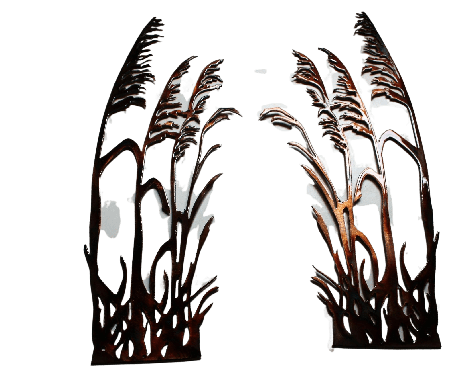Sea Oats Pair (2 Pieces) - Metal Wall Art - Copper 16 1/4" x 6 1/2" - Home Decor Gifts and More