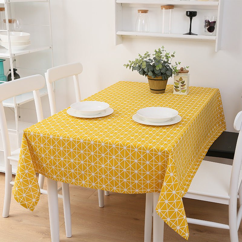 Rectangular Lattice Table Cover Coffee Table Restaurant Waterproof Tablecloth | Decor Gifts and More