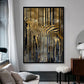 Golden Abstract Zebra Art Inkjet Canvas Painting | Decor Gifts and More