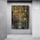 Golden Abstract Zebra Art Inkjet Canvas Painting | Decor Gifts and More