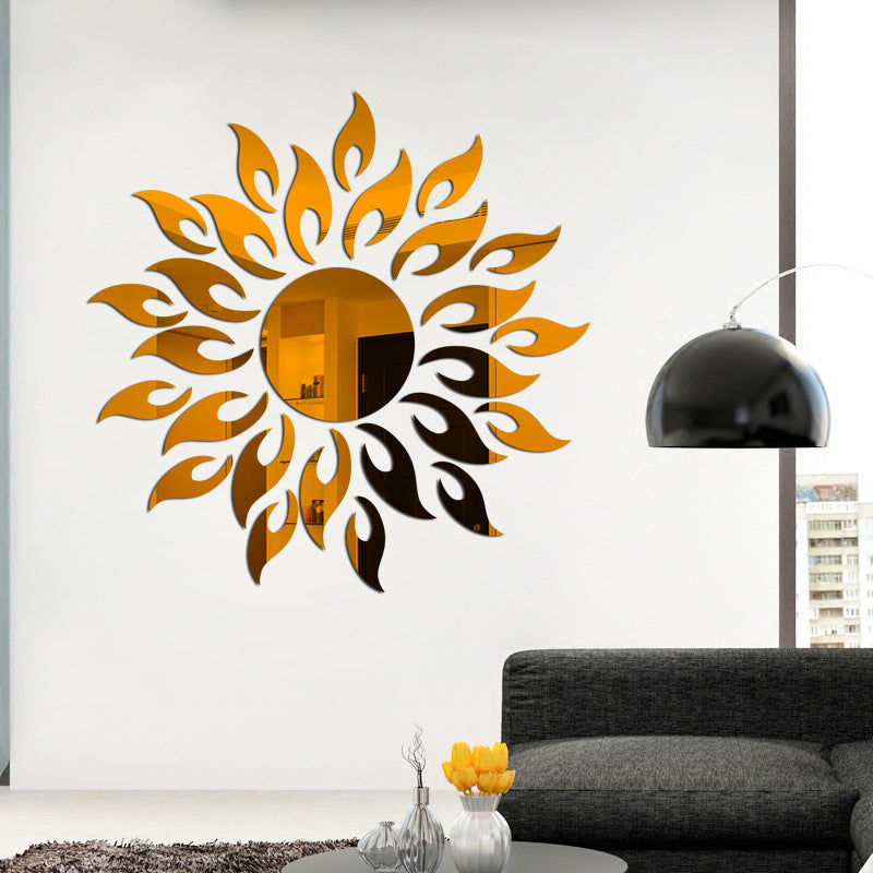 Sun-decorated Mirrored Wall Sticker