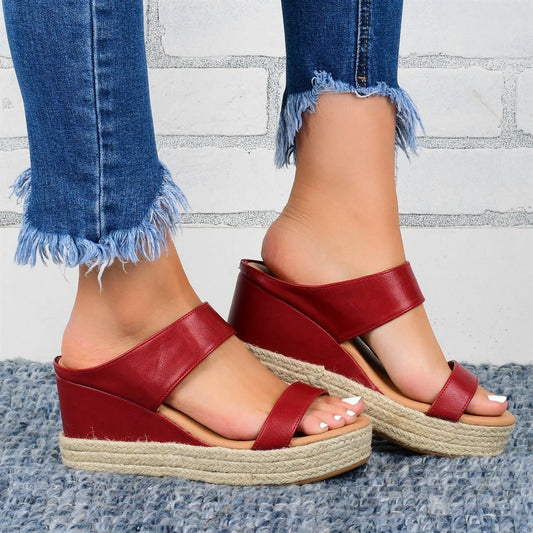 Wedge Heel Casual Sandals Hollow Platform Slippers | Decor Gifts and More