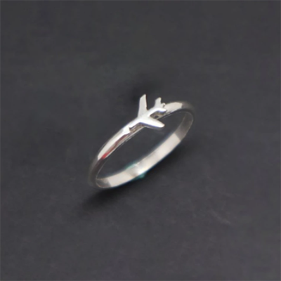 Stainless Steel Hollow Couple Airplane Ring | Decor Gifts and More