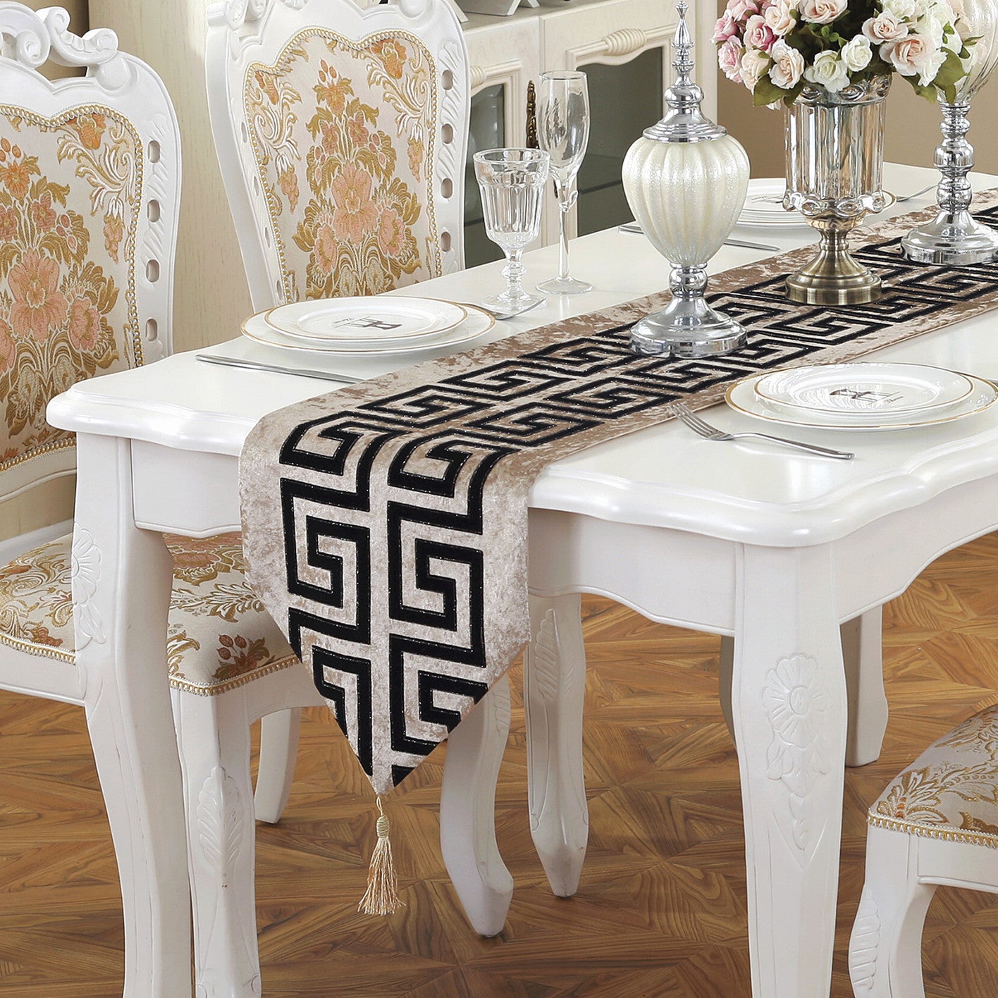 Black And White Coffee Table Cloth Table Runner | Decor Gifts and More